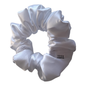 Deluxe Satin Scrunchie White