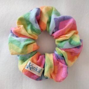 Rainbow Chevron Scrunchies