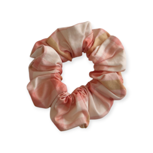 Peach Tartan Sateen Scrunchies