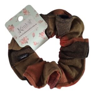 Orange Plaid Scrunchie