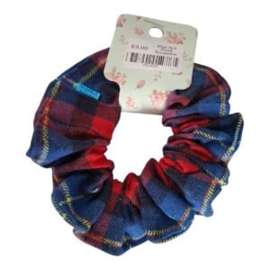 Blue Red Plaid Scrunchie