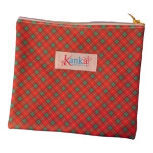 Kanka Pouch Medium Red Plaid